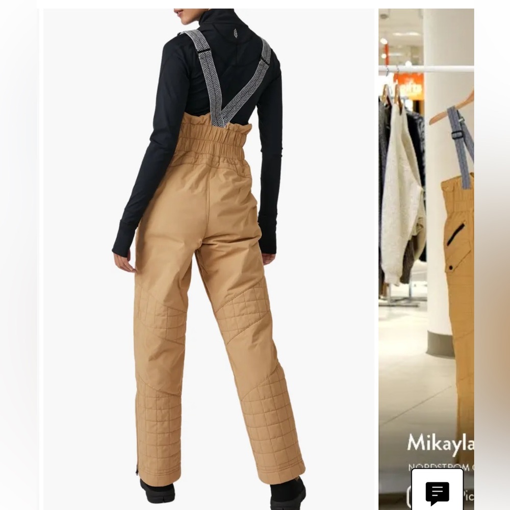 Free People Tan Ski & Snow Bib Overalls - Picture 2 of 5